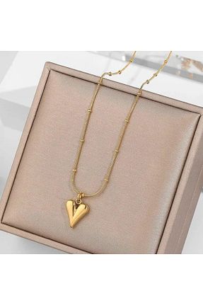 گردنبند استیل ( فولاد ) طلائی زنانه استیل ضد زنگ Genel Markalar - کد 154881318