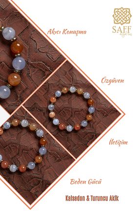 دستبند جواهر طوسی زنانه سنگ طبیعی Saff Doğal Taş - کد 923375859
