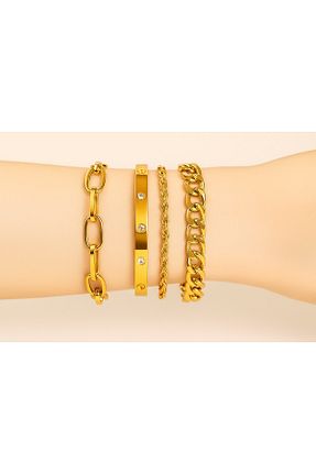 دستبند جواهر طلائی زنانه روکش طلا X-Lady Accessories - کد 78367229