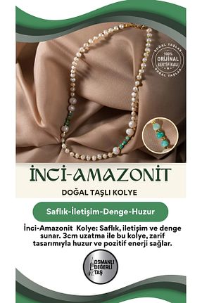 گردنبند مروارید سفید مروارید آب شیرین OSMANLI DEĞERLİ TAŞ - کد 647239932