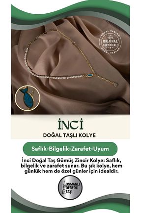گردنبند مروارید سفید مروارید آب شیرین OSMANLI DEĞERLİ TAŞ - کد 647240434