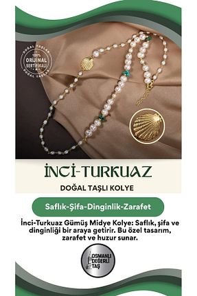 گردنبند مروارید سفید مروارید آب شیرین OSMANLI DEĞERLİ TAŞ - کد 647246269
