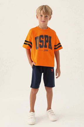ست بالاتنه و پائین تنه نارنجی بچه گانه بافتنی U.S. Polo Assn. - کد 804773296