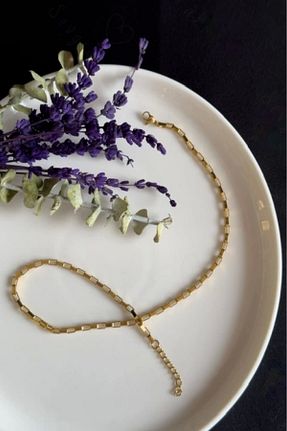گردنبند استیل ( فولاد ) طلائی زنانه استیل ضد زنگ SEVGİLİ TAKI - کد 825627071