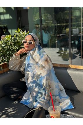 شال آبی زنانه پنبه ای Oxygen Scarfs - کد 944810200