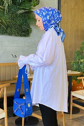 تونیک حجاب سفید زنانه ویسکون lamelif - کد 752970065