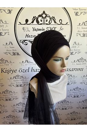 روسری مشکی پلی استر Yasmin S