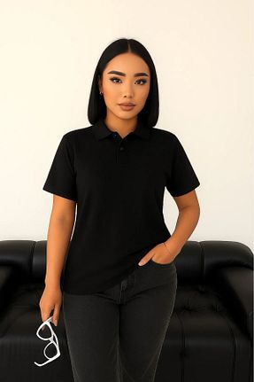 پولوشرت مشکی زنانه %100 پنبه LC Waikiki - کد 944040850