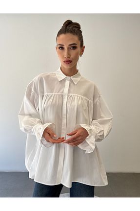 پیراهن سفید زنانه اورسایز ossons - کد 944084521