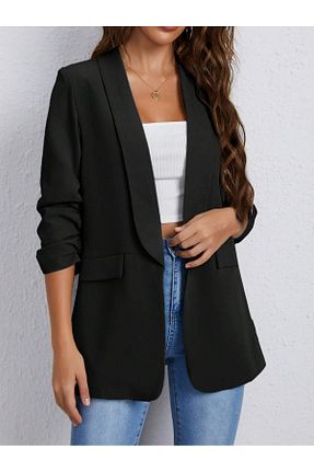 کت بلیزر مشکی زنانه بافتنی RG style - کد 944635516