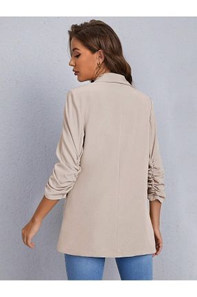 کت بلیزر بژ زنانه بافتنی RG style - کد 944094675