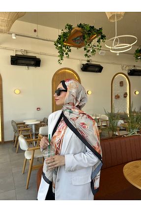 شال نارنجی زنانه پنبه ای Modakaşmir - کد 944123132