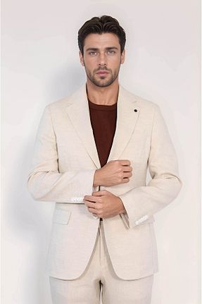 کت و شلوار بژ مردانه یقه کتی Velvarde - کد 944346759