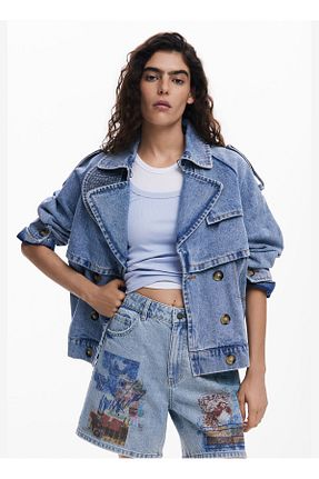 شلوارک و برمودا آبی زنانه جین Desigual - کد 939736385