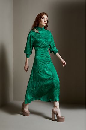 لباس سبز زنانه ساتن Serpil - کد 944272168