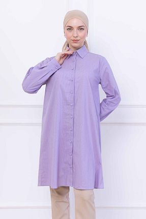 تونیک حجاب بنفش زنانه %100 پنبه FİDEY - کد 944527194