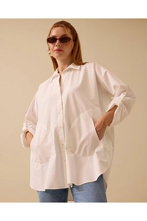 پیراهن سفید زنانه Relaxed SEÇİL - کد 927867753