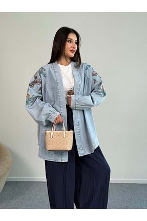 کت آبی زنانه اورسایز Hatun Atila - کد 944375278
