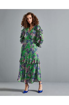لباس سبز زنانه رگولار Serpil - کد 944396296