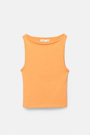 بلوز نارنجی زنانه ساده Pull & Bear - کد 944407473