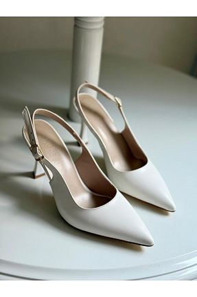 کفش استایلیتو سفید پاشنه نازک yezy shoes - کد 944544347