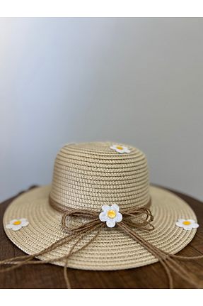 کلاه بژ بچه گانه حصیر Butik - کد 944549277