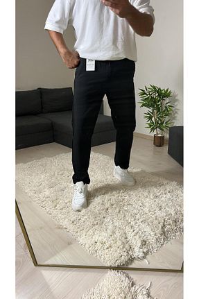 شلوار پارچه ای مشکی مردانه کمر کشی جوگر Z1MAN - کد 944623456