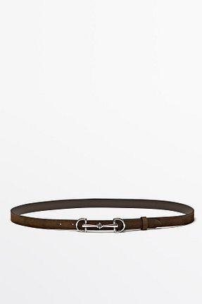 کمربند قهوه ای زنانه چرم خالص Massimo Dutti - کد 944703430