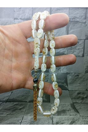 تسبیح سفید روکش طلا Tasarım - کد 944730182