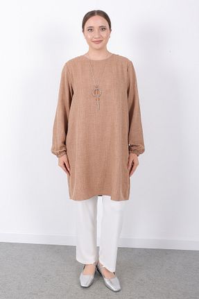 تونیک بژ زنانه بافتنی Linvey - کد 944797161