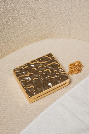 کیف مجلسی طلائی زنانه پارچه ای LAMİNTA - کد 944800391