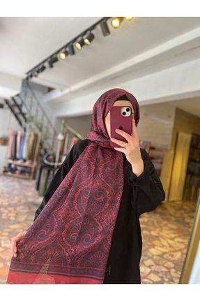 شال زرشکی زنانه پنبه ای Neva - کد 944807095