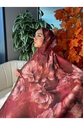 شال زرشکی زنانه پنبه ای Oxygen Scarfs - کد 944818173