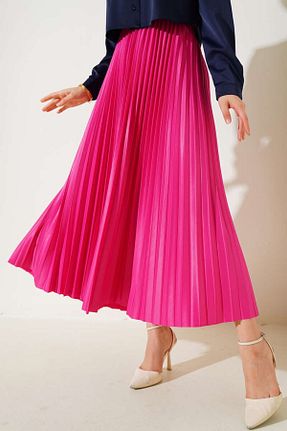 دامن صورتی زنانه ساتن Stil Sepeti - کد 944822020