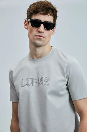 تیشرت طوسی مردانه رگولار Lufian - کد 939718039
