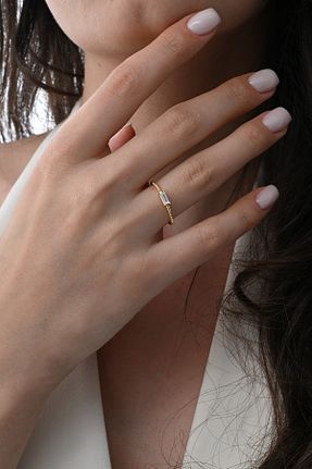 انگشتر نقره طلائی زنانه زیرکن Söğütlü Silver - کد 944877631