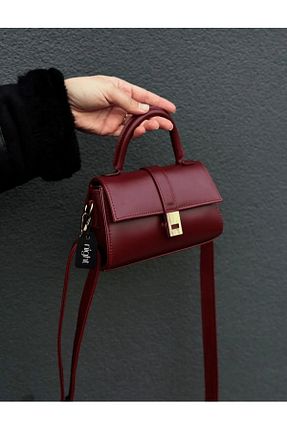 کیف مجلسی زرشکی زنانه چرم مصنوعی Nsnhome - کد 944988274