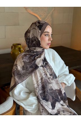 شال قهوه ای زنانه پلی استر Modakaşmir - کد 945038108