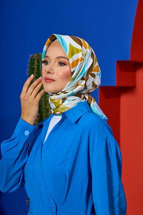 روسری نارنجی پنبه ای İpekhan - کد 850312183
