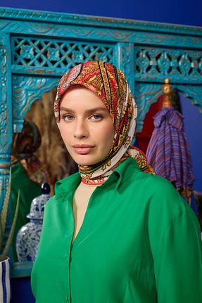 روسری سبز پنبه ای İpekhan - کد 859268123