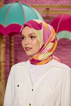 روسری صورتی پنبه ای İpekhan - کد 850311678