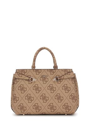 کیف دستی قهوه ای زنانه چرم خالص Guess - کد 945140788