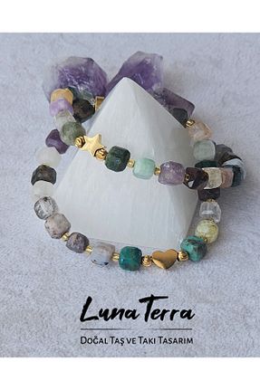 دستبند جواهر رنگی زنانه سنگ طبیعی Lunaterra - کد 945188740