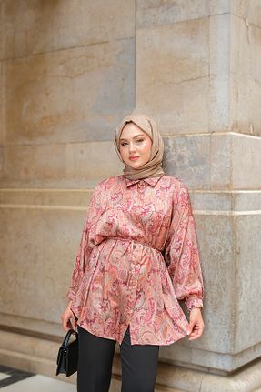 پیراهن حجاب زرشکی زنانه رگولار LOCCO - کد 945269027