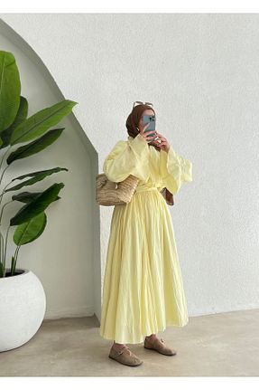 ست بالاتنه و پائین تنه زرد زنانه رگولار MODA AKSA - کد 945389671