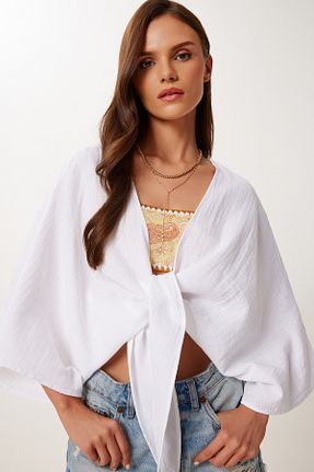 بلوز فیروزه ای زنانه ساده Lovelyİstanbul - کد 945437698
