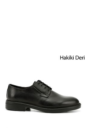 کفش کلاسیک مشکی مردانه چرم خالص GÖNDERİ(R) - کد 927650734