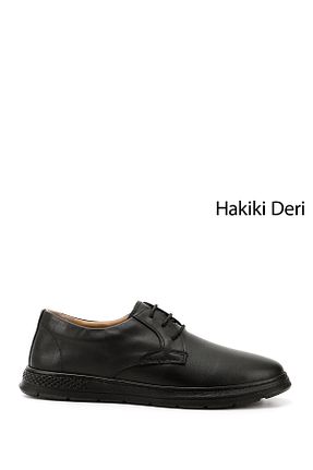 کفش کژوال مشکی مردانه چرم خالص GÖNDERİ(R) - کد 815155307