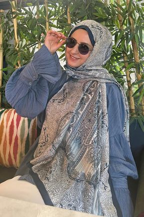 شال سرمه ای زنانه Merve Nayir - کد 867821734