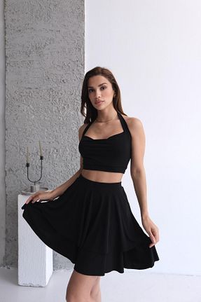 ست بالاتنه و پائین تنه مشکی زنانه بافتنی STANVİA - کد 934229893